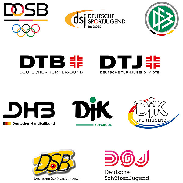 Übersicht der Logos aller Partner des Aktionsbündnisses „Alkoholfrei Sport genießen"